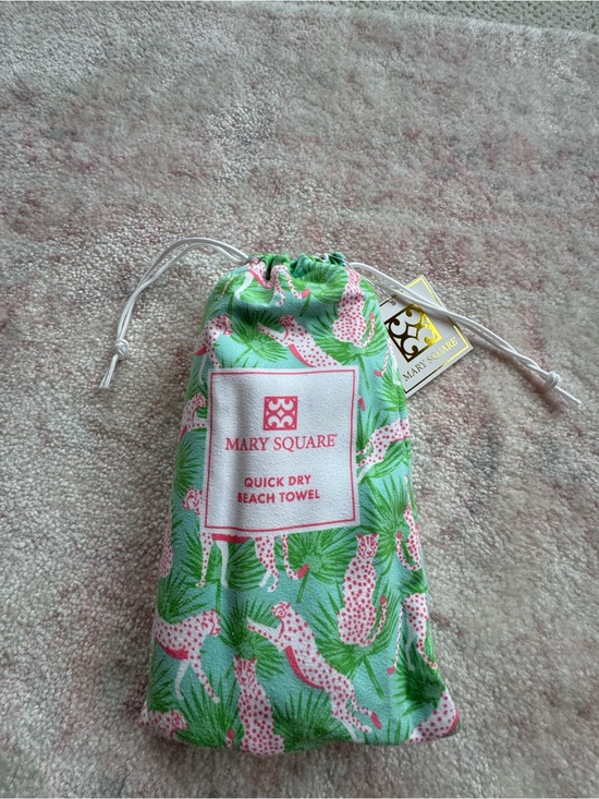 Mary Square Other - Mary Square Quick Dry Beach Towel - Pink & Green Print